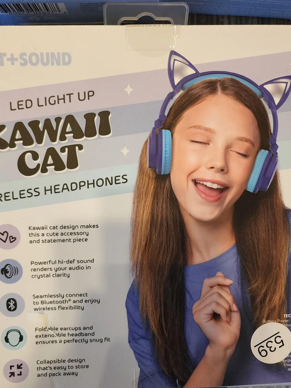 LED Light-Up Wireless Headphones - Blue